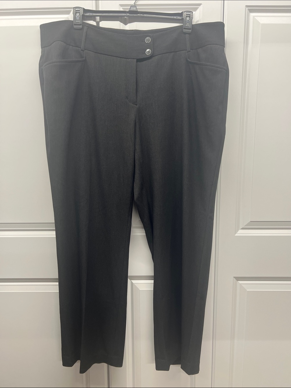 Rafaella Curvy Fit Charcoal Gray Wide Leg Dress Pants Plus Size 22W